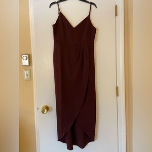 Plum V Neck High Low Maxi Dress - 4/6